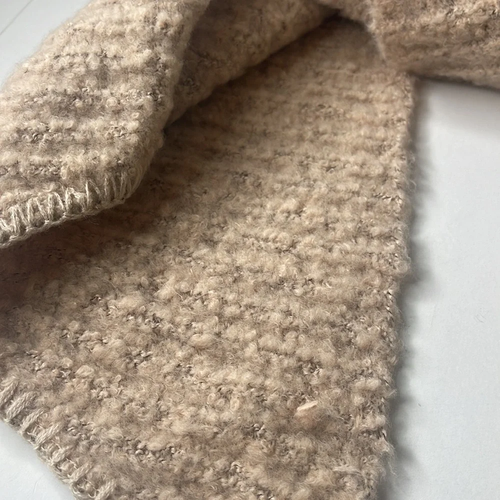 Free People Ripple Recycled Blend Blanket Scarf Barely Grey